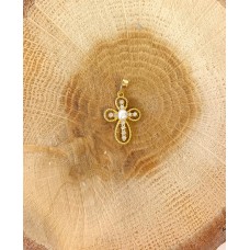 ΓΥΝΑΙΚΕΙΟΣ ΣΤΑΥΡΟΣ ΧΡΥΣΟ 14K με μαργαριτάρι στο κέντρο CRG120